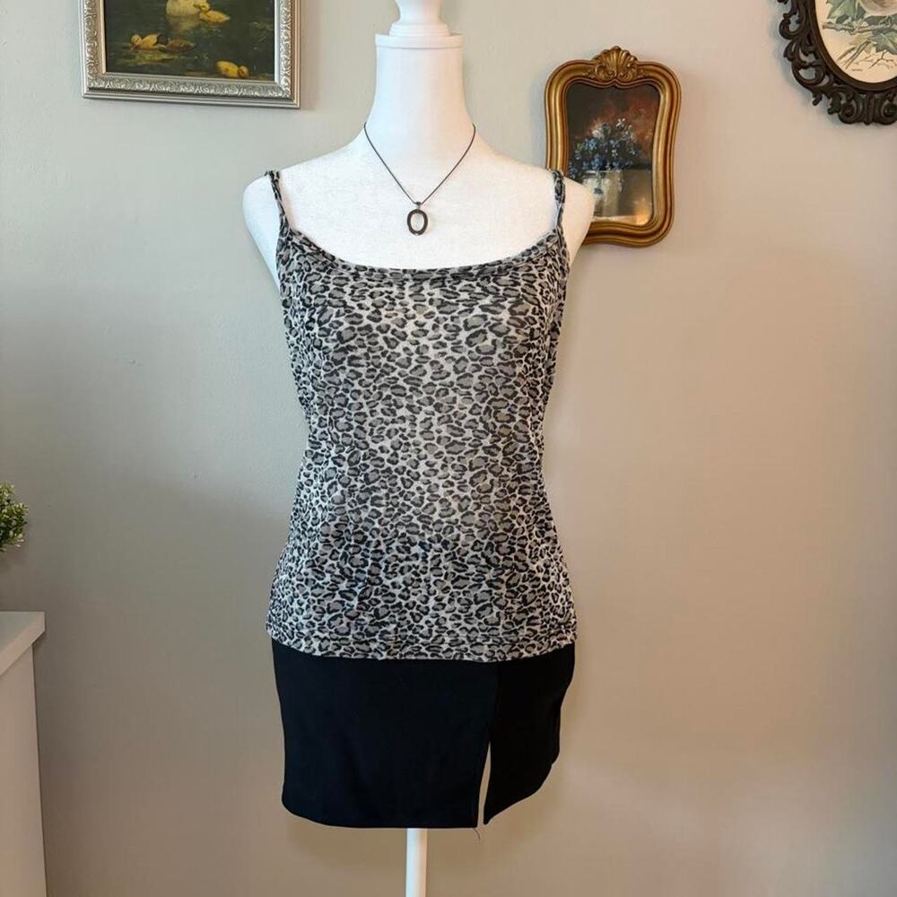 Vintage Y2K E.Y.E Semi-Sheer Leopard Print Cami Tank Top